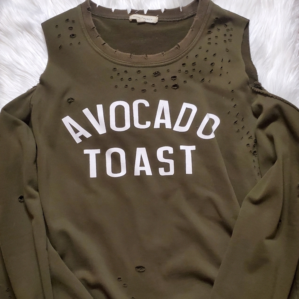 Trendy Olive Avocado Toast Sweatshirt